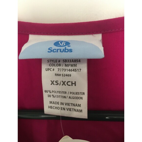 Simply Basic Women's Short Sleeve Scrub Uniform Top Nurse Medical Size XS Pink - Picture 4 of 10